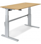 Sitz-Steh-Schreibtisch Comfort MULTI M, elektrisch höhenverstellbar, 65,5-103,5cm (H), 180x80cm (BxT), rechteckig, buche / silbe