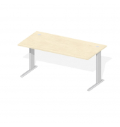 Schreibtisch Comfort M MULTI M, manuell höhenverstellbar, 64-84cm (H), 160x80cm (BxT), rechteckig, ahorn / silber