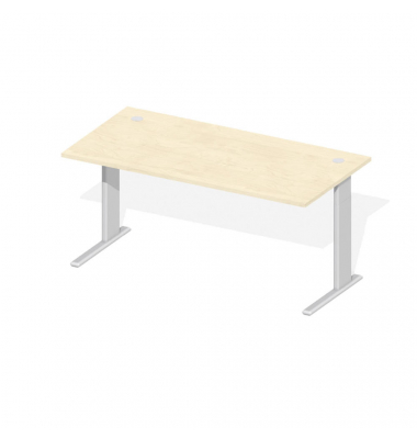 Schreibtisch Comfort M MULTI M, manuell höhenverstellbar, 64-84cm (H), 160x80cm (BxT), rechteckig, ahorn / silber