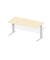 Schreibtisch Comfort M MULTI M, manuell höhenverstellbar, 64-84cm (H), 160x80cm (BxT), rechteckig, ahorn / silber