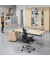 Schreibtisch Comfort M MULTI M, manuell höhenverstellbar, 64-84cm (H), 160x80cm (BxT), rechteckig, ahorn / silber