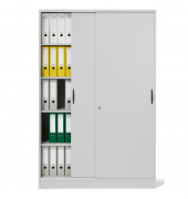 Schiebet&uuml;renschrank MULTI M 259003, abschlie&szlig;bar, 2x5 OH, lichtgrau, 120x183,5x42cm (BxHxT)