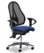 Bürodrehstuhl SITNESS 40 NET, schwarz/blau / chrom, mit Armlehnen, bis 110kg, ohne Kopfstütze