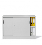 Schiebet&uuml;renschrank MULTI M 259001, abschlie&szlig;bar, 2x2 OH, lichtgrau, 120x80,5x42cm (BxHxT)