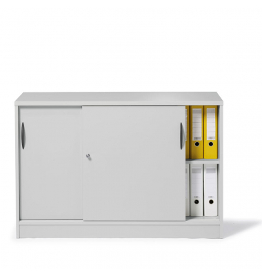 Schiebet&uuml;renschrank MULTI M 259001, abschlie&szlig;bar, 2x2 OH, lichtgrau, 120x80,5x42cm (BxHxT)