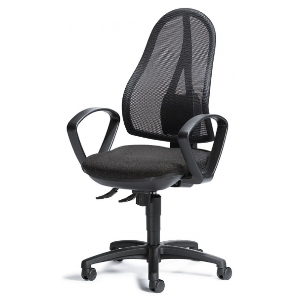 4251635600806 - Bürodrehstuhl COMFORT NET schwarz schwarz mit Armlehnen bis 110kg ohne Kopfstütze 4251635600806 Deskin 4251635600806 - Bürodrehstuhl COMFORT NET schwarz schwarz mit Armlehnen bis 110kg ohne Kopfstütze 4251635600806 Deskin