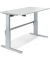 Sitz-Steh-Schreibtisch BASIC MULTI M, elektrisch höhenverstellbar, 72,5-114cm (H), 120x80cm (BxT), rechteckig, lichtgrau / silbe