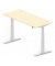 Sitz-Steh-Schreibtisch Comfort MULTI M pro, elektrisch h&ouml;henverstellbar, 64-130cm (H), 180x80cm (BxT), rechteckig, ahorn / silbe