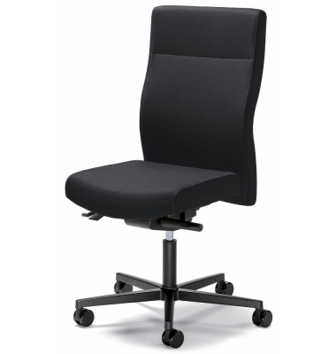 Bürodrehstuhl D001, schwarz / schwarz, bis 110kg, ohne Kopfstütze