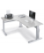 Sitz-Steh-Schreibtisch Comfort MULTI M, elektrisch h&ouml;henverstellbar, 65,5-130,5cm (H), 180x140cm (BxT), L-Form, lichtgrau / silb