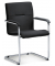 Besucherschwinger DESKIN1, schwarz / chrom, mit Armlehnen, Freischwinger