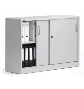 Schiebet&uuml;renschrank BASE L 220750, abschlie&szlig;bar, 2 OH, lichtgrau, 120x85x42cm (BxHxT)
