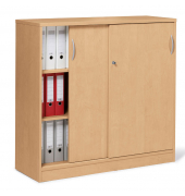 Schiebet&uuml;renschrank MULTI M 259006, abschlie&szlig;bar, 2x3 OH, buche, 120x114x42cm (BxHxT)