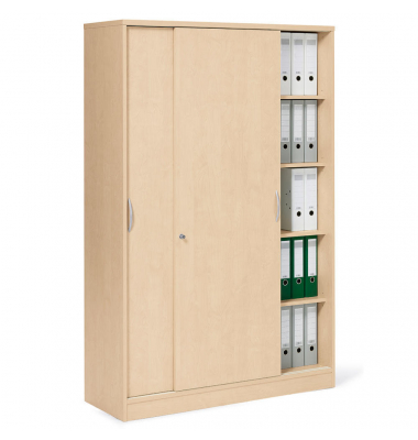 Schiebet&uuml;renschrank MULTI M 259014, abschlie&szlig;bar, 2x5 OH, ahorn, 120x183,5x42cm (BxHxT)