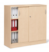 Schiebet&uuml;renschrank MULTI M 259010, abschlie&szlig;bar, 2x3 OH, ahorn, 120x114x42cm (BxHxT)