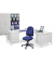Bürodrehstuhl COMFORT I, blau / schwarz, bis 110kg, ohne Kopfstütze