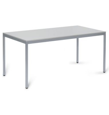 Besprechungstisch Deskin-Line, 72cm (H), 160x80cm (BxT), 6 Personen, rechteckig, lichtgrau / silber