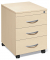 Rollcontainer 257968, ahorn, 3 Schubladen, Holz, abschlie&szlig;bar