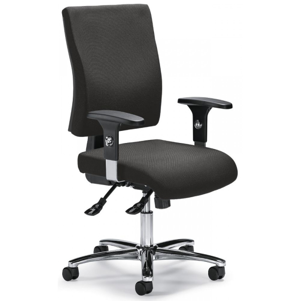 4251635602336 - Bürodrehstuhl COMFORT R DELUXE anthrazit   chrom mit Armlehnen bis 110kg ohne Kopfstütze 4251635602336 Deskin