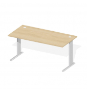 Schreibtisch Comfort M MULTI M, manuell höhenverstellbar, 64-84cm (H), 160x80cm (BxT), rechteckig, buche / silber