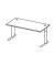 Schreibtisch Comfort M MULTI M, manuell höhenverstellbar, 64-84cm (H), 160x80cm (BxT), rechteckig, buche / silber