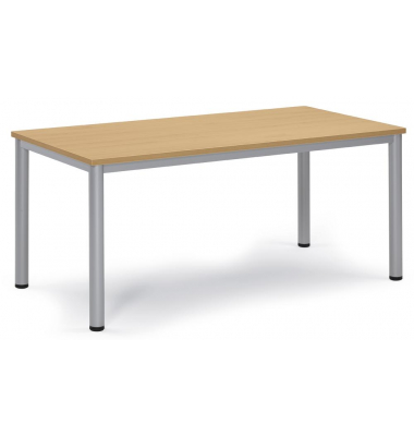 Besprechungstisch 259701, 72cm (H), 160x80cm (BxT), 6 Personen, rechteckig, buche / silber