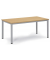Besprechungstisch BASE-MODUL Q, 72cm (H), 160x80cm (BxT), 6 Personen, rechteckig, buche / silber