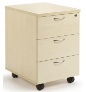 Rollcontainer 273368, ahorn, 3 Schubladen, Holz, abschlie&szlig;bar