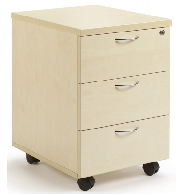 Rollcontainer 273368, ahorn, 3 Schubladen, Holz, abschlie&szlig;bar