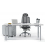 Schreibtisch CONCEPT LINE, manuell höhenverstellbar, 68-82cm (H), 160x80cm (BxT), rechteckig, lichtgrau / silber