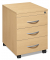 Rollcontainer 257967, buche, 3 Schubladen, Holz, abschlie&szlig;bar