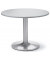 Konferenztisch MODUL, 73,5cm (H), 100x100cm (BxT), 5 Personen, rund, lichtgrau / alusilber