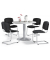 Konferenztisch MODUL, 73,5cm (H), 100x100cm (BxT), 5 Personen, rund, lichtgrau / silber