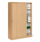 Schiebet&uuml;renschrank MULTI M 259007, abschlie&szlig;bar, 2x5 OH, buche, 120x183,5x42cm (BxHxT)