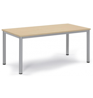 Besprechungstisch 259702, 72cm (H), 160x80cm (BxT), 6 Personen, rechteckig, ahorn / silber