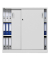 Schiebet&uuml;renschrank BASE L 220755, abschlie&szlig;bar, 3 OH, lichtgrau, 120x120x42cm (BxHxT)