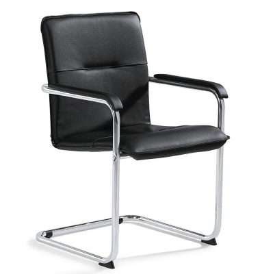 Besucherschwinger DESKIN1, schwarz / chrom, mit Armlehnen, Freischwinger