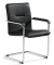 Besucherschwinger DESKIN1, schwarz / chrom, mit Armlehnen, Freischwinger