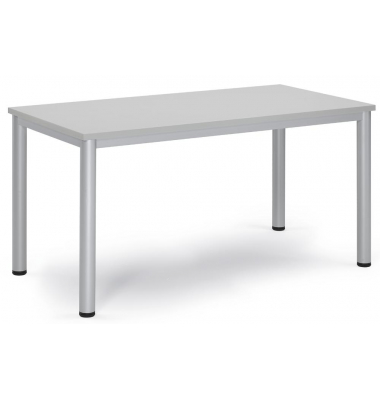 Besprechungstisch BASE-MODUL Q, 72cm (H), 140x70cm (BxT), 6 Personen, rechteckig, lichtgrau / silber
