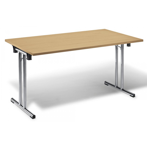 4251635602916 - Klapptisch 278904 72cm (H) 160x80cm (BxT) rechteckig buche   chrom 4251635602916 Deskin