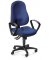 Bürodrehstuhl COMFORT I, blau / schwarz, mit Armlehnen, bis 110kg, ohne Kopfstütze