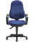 Bürodrehstuhl COMFORT I, blau / schwarz, mit Armlehnen, bis 110kg, ohne Kopfstütze