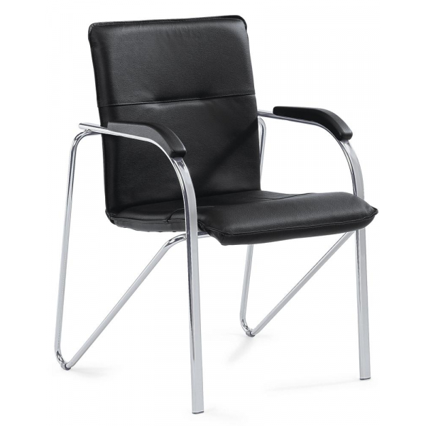 4251635602961 - Besucherstuhl ARKAS schwarz chrom mit Armlehnen 4-Fuß-Gestell 4251635602961 Deskin 4251635602961 - Besucherstuhl ARKAS schwarz chrom mit Armlehnen 4-Fuß-Gestell 4251635602961 Deskin