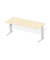 Schreibtisch Comfort Multi M, manuell höhenverstellbar, 64-84cm (H), 180x80cm (BxT), rechteckig, ahorn / silber
