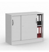 Schiebet&uuml;renschrank MULTI M 273428, abschlie&szlig;bar, 2x2 OH, lichtgrau, 100x80,5x42cm (BxHxT)