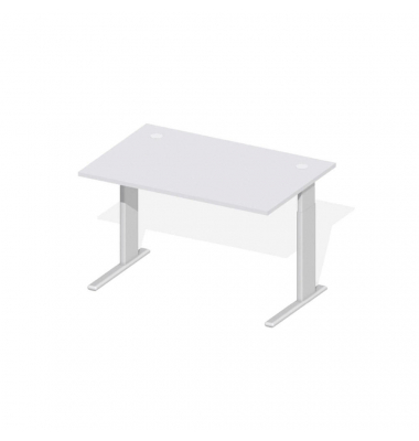 Schreibtisch Comfort M MULTI M, manuell h&ouml;henverstellbar, 64-84cm (H), 120x80cm (BxT), rechteckig, lichtgrau / silber