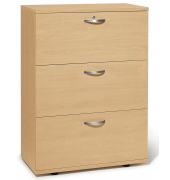 H&auml;ngeregistraturschrank 268337 MULTI M pro, buche, 3 Schubladen, 2-bahnig