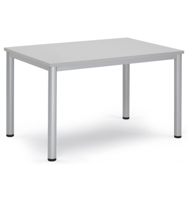 Besprechungstisch BASE-MODUL Q, 72cm (H), 120x80cm (BxT), 6 Personen, rechteckig, lichtgrau / silber