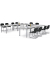 Besprechungstisch 259685, 72cm (H), 120x80cm (BxT), 6 Personen, rechteckig, lichtgrau / silber