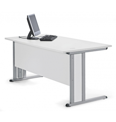 Schreibtisch Basic MULTI M, 74cm (H), 160x80cm (BxT), rechteckig, lichtgrau / silber Schreibtisch Basic MULTI M, 74cm (H), 160x80cm (BxT), rechteckig, lichtgrau / silber